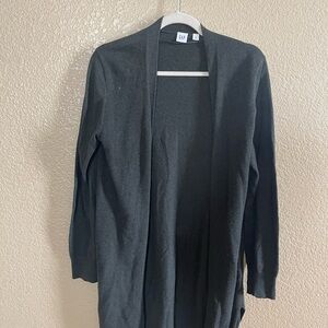 GAP Green Cardigan Sweater Open Front Long Length